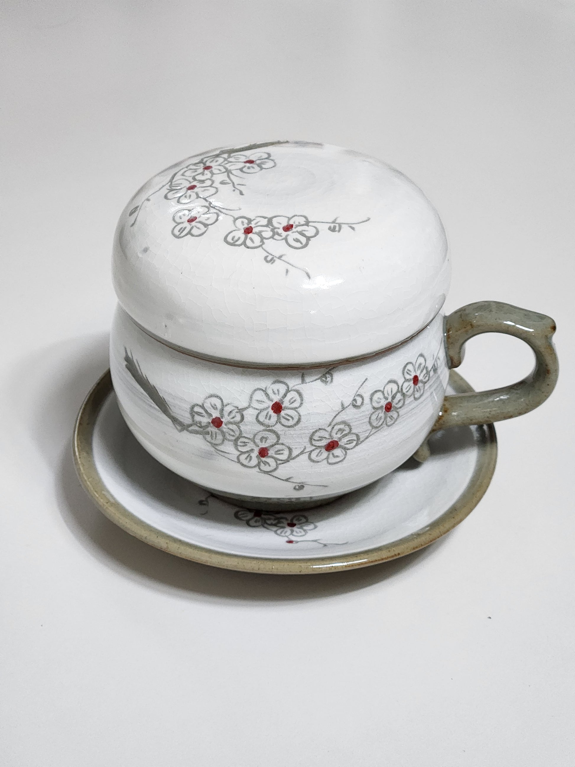 Korean plum flower tea cup & coaster