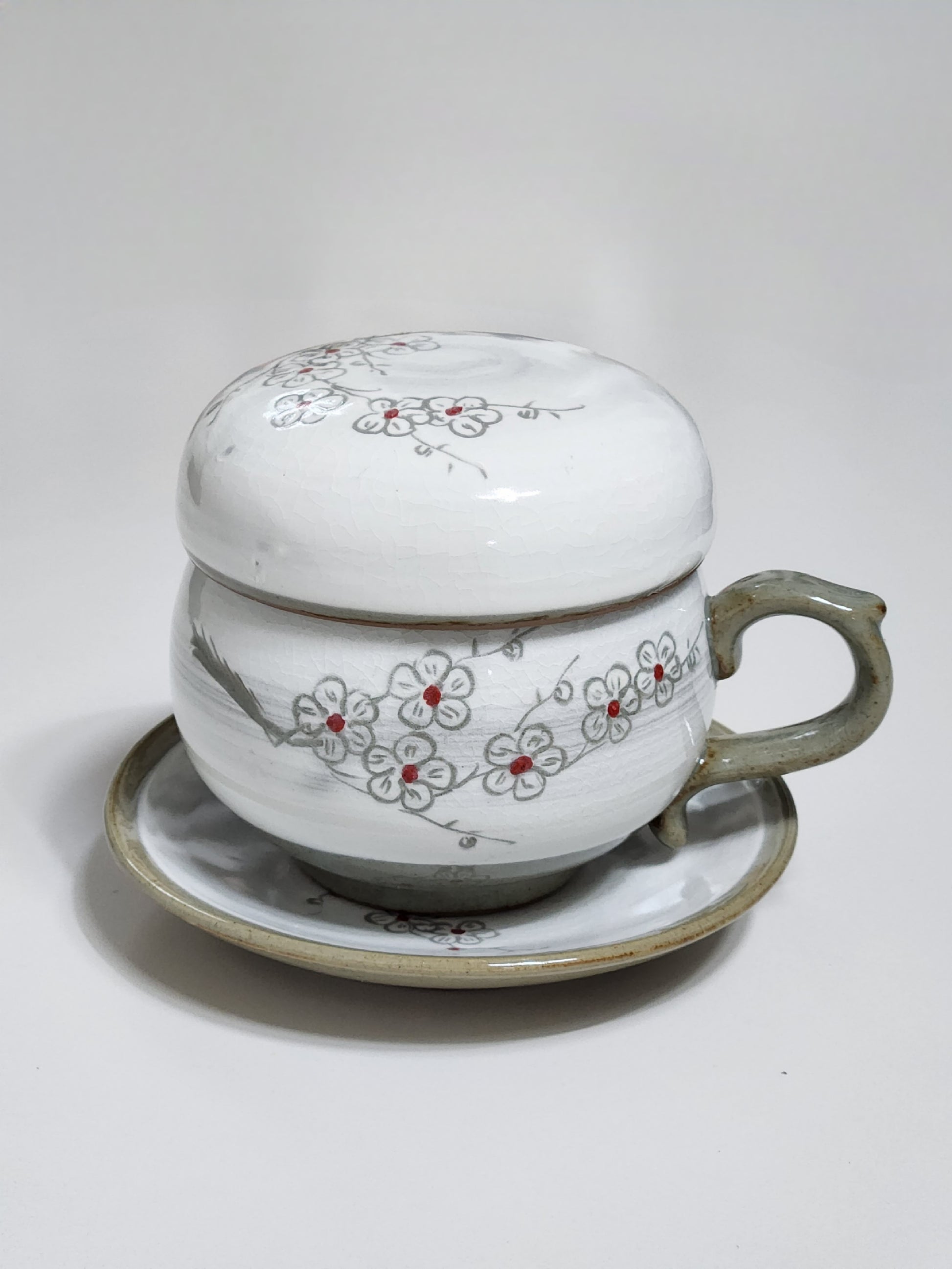 Korean plum flower tea cup & coaster