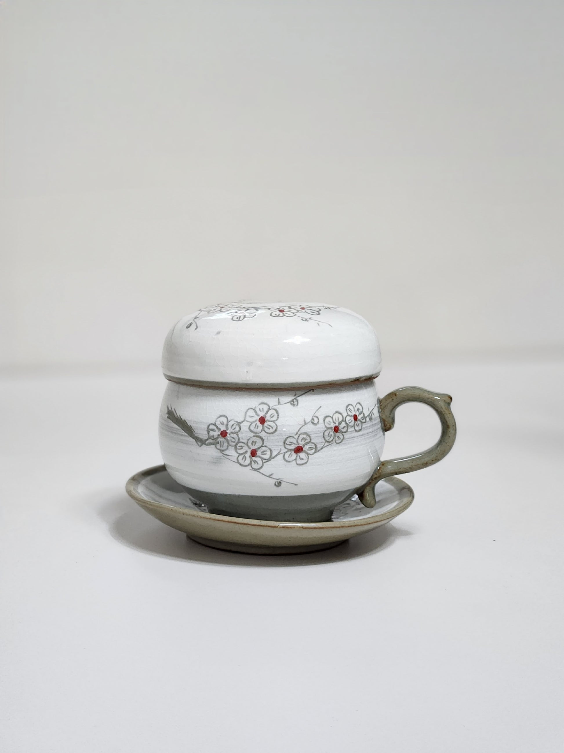Korean plum flower tea cup & coaster