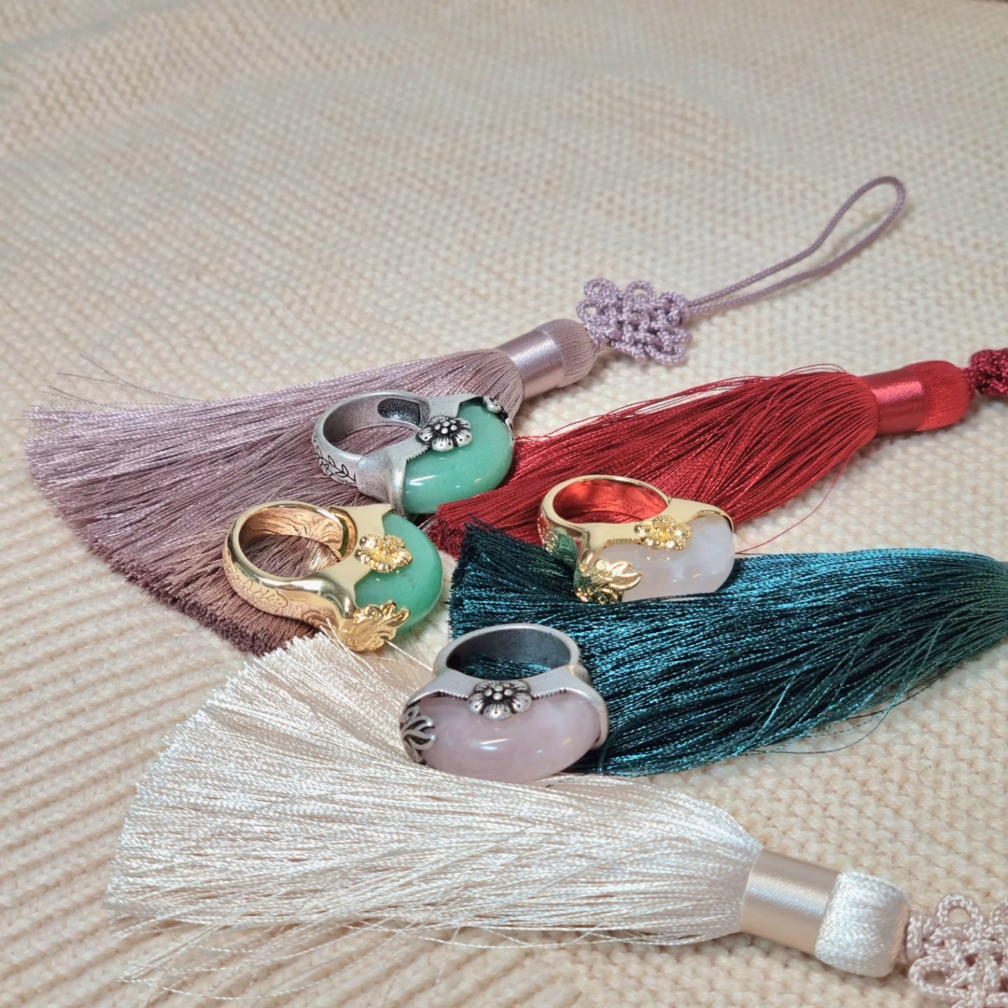 Korean traditional wedding ring hanbok ring single jade ring (4type)