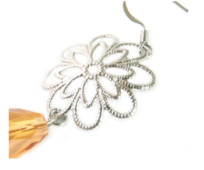 Korean Lotus Crystal Handmade Earrings