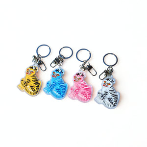 Korean Folk Art Tiger Keychains - Hojakdo, K-Culture Gift (4 colors)