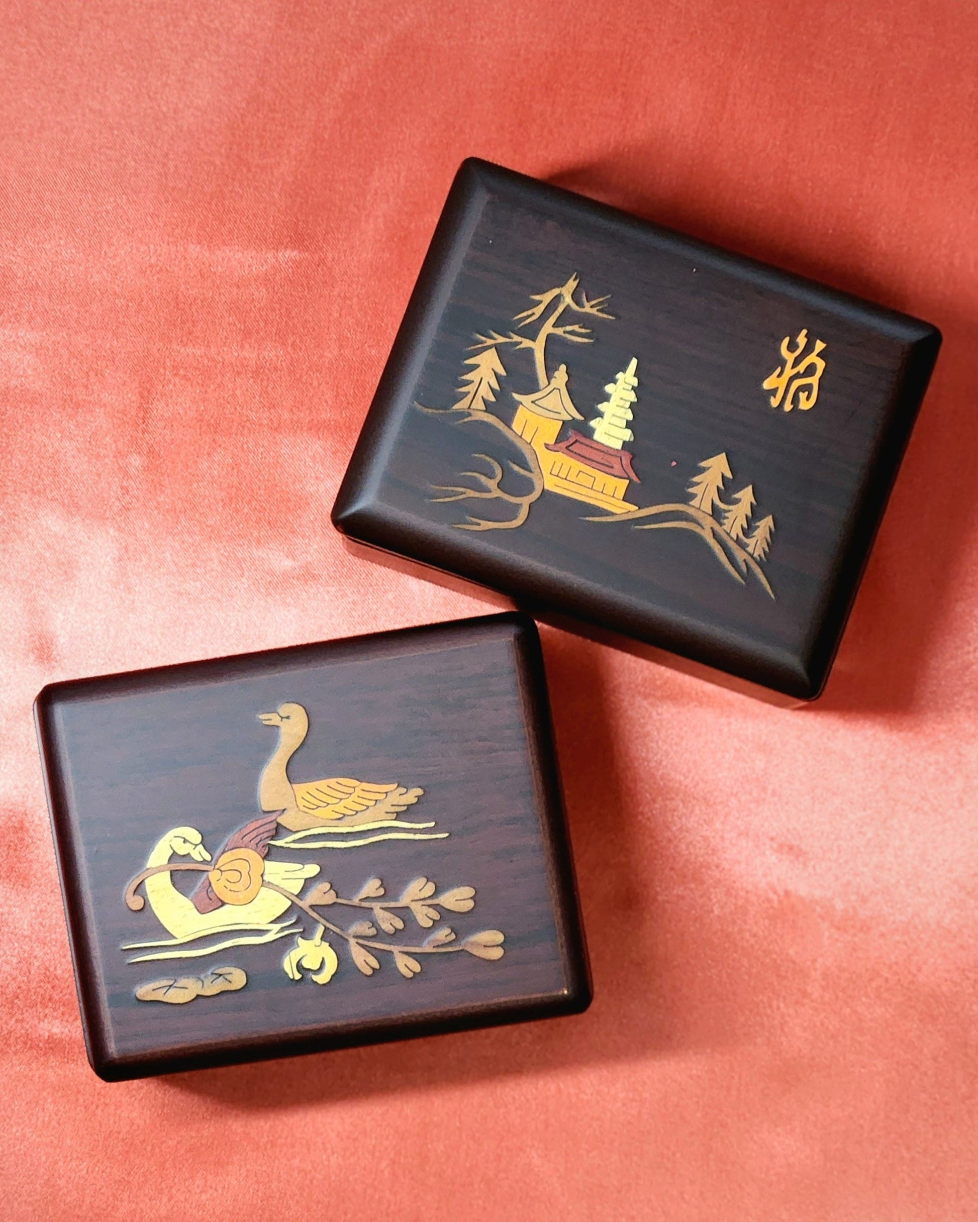 korean handmade unique design wooden box