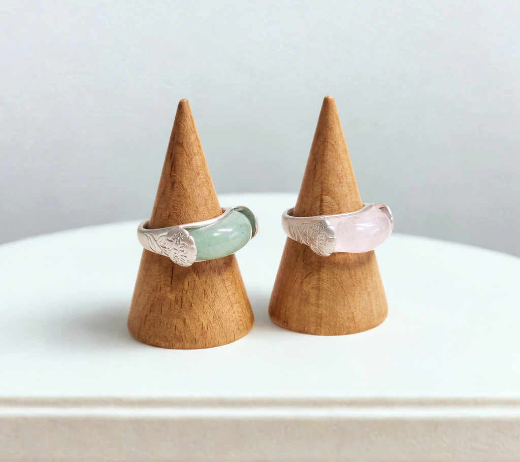 Korean traditional  hanbok ring simple jade ring wedding ring(2type)