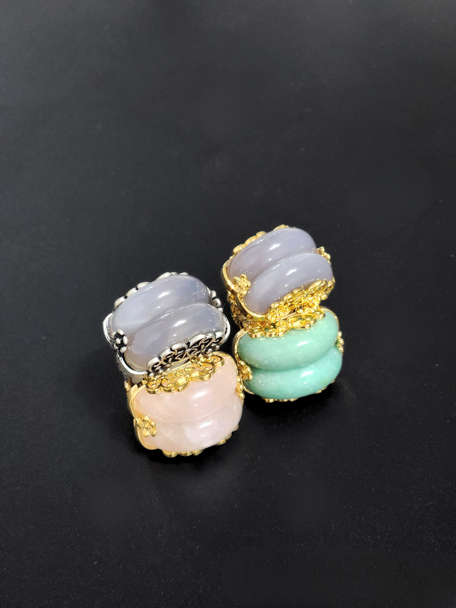 Jade twin hanbok ring butterfly band, korean hanbok accessory