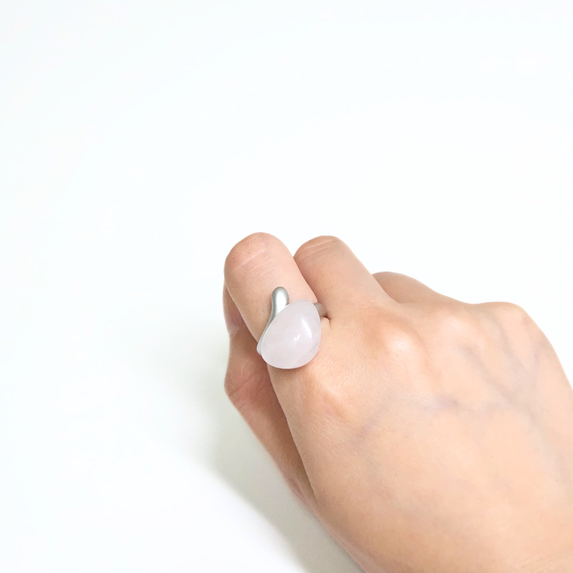 Korean Jade Hanbok Ring - Adjustable Open Band