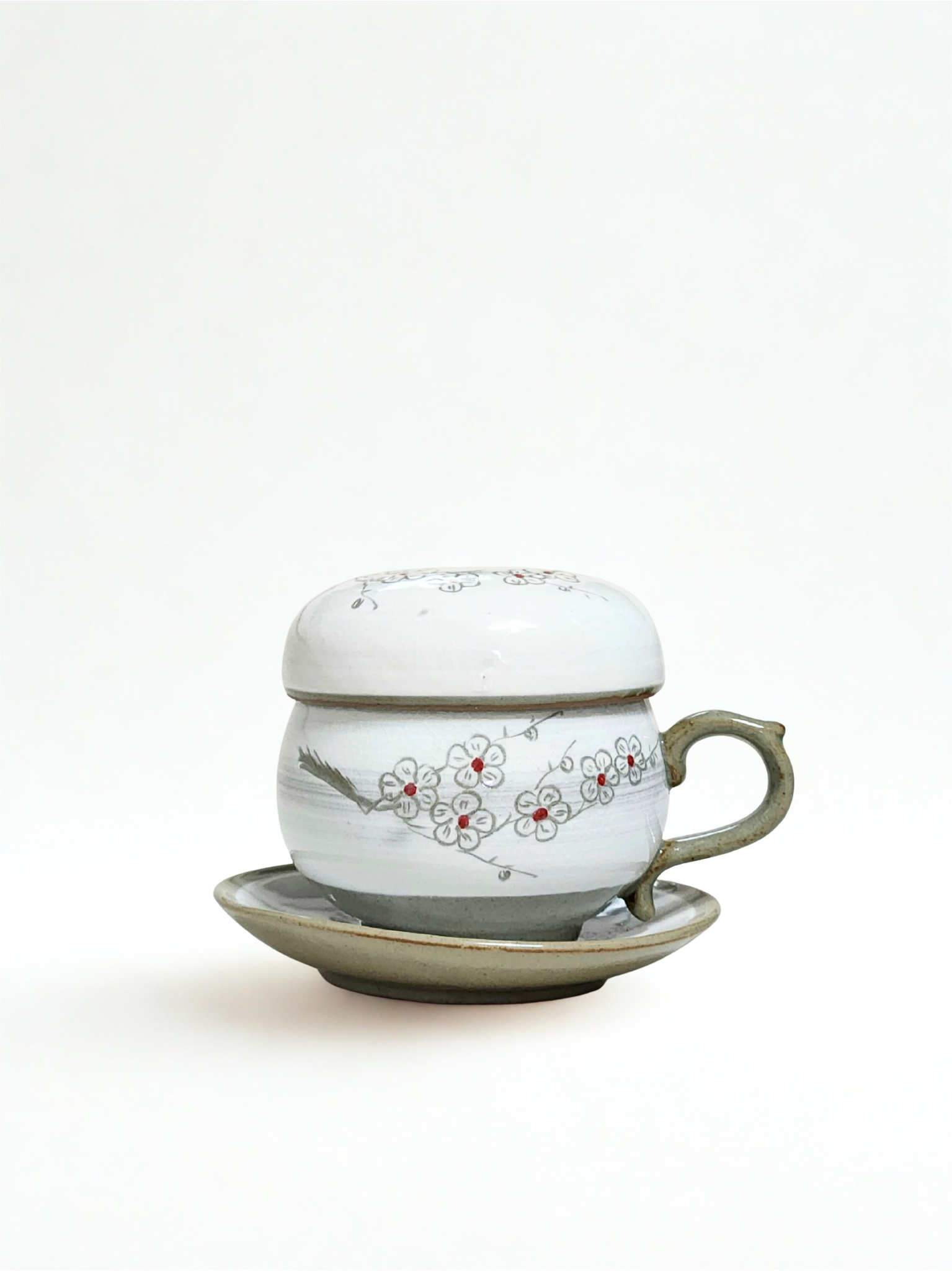 Korean plum flower tea cup & coaster