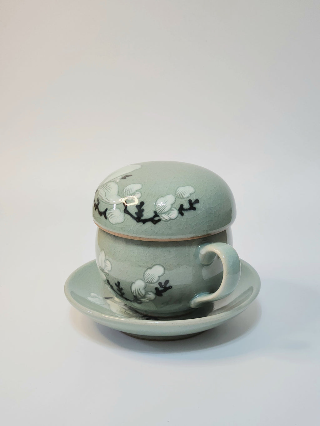 Korean Celadon Magnolia Teacup Set