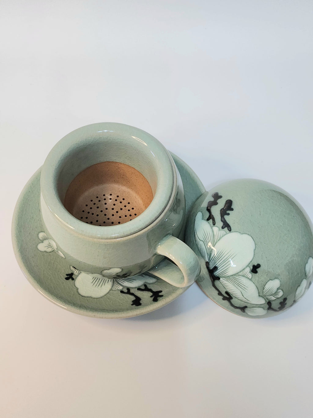 Korean Celadon Magnolia Teacup Set