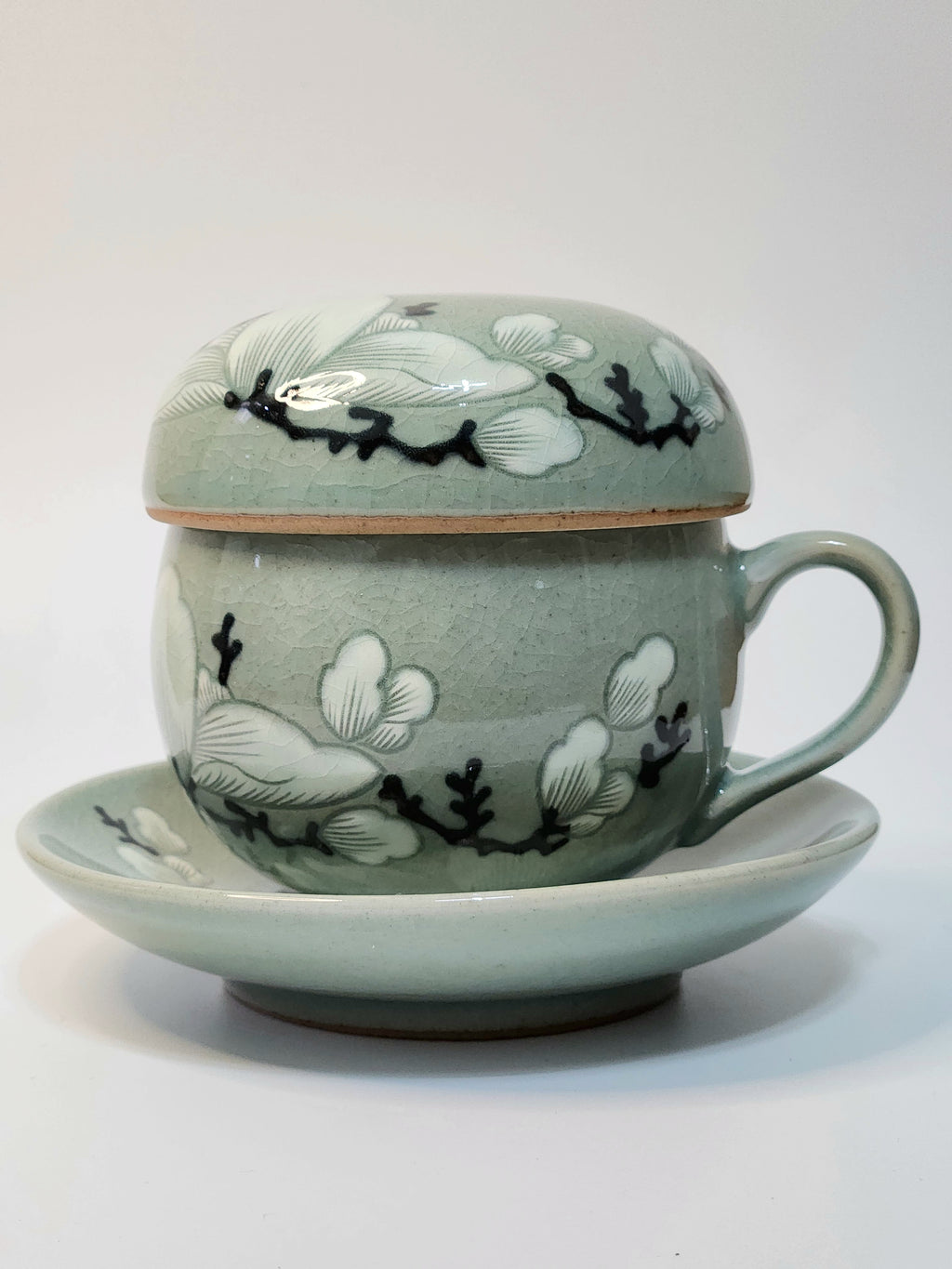 Korean Celadon Magnolia Teacup Set
