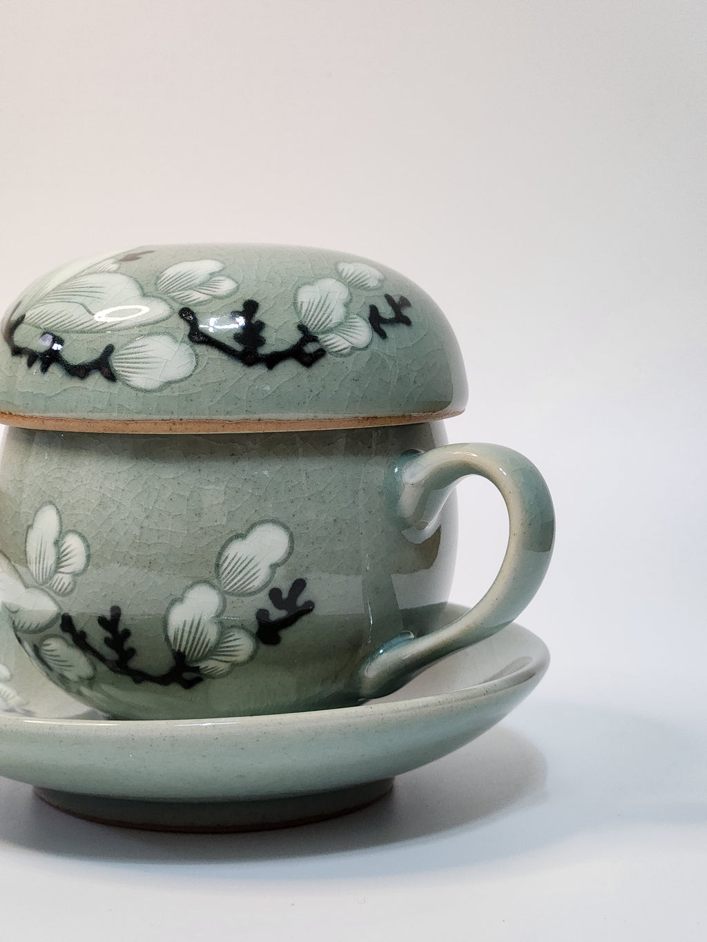 Korean Celadon Magnolia Teacup Set
