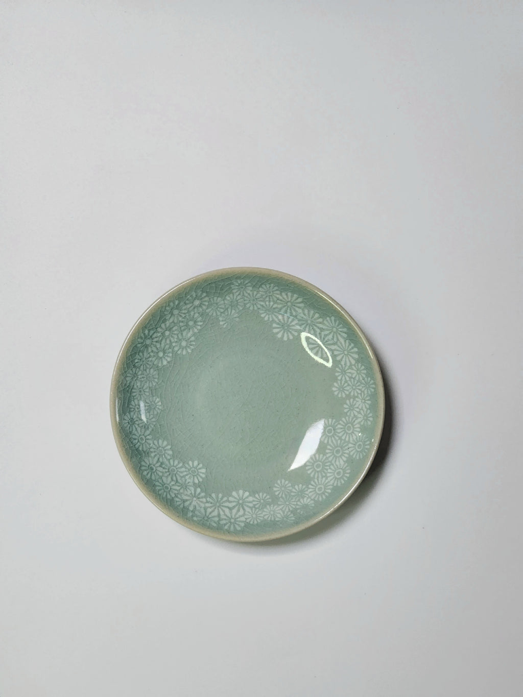 Korean celadon flower tea cup & coaster set