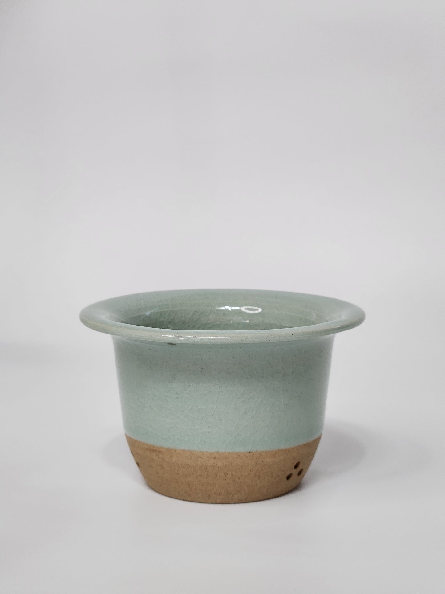 Premium celadon double openwork tea cup
