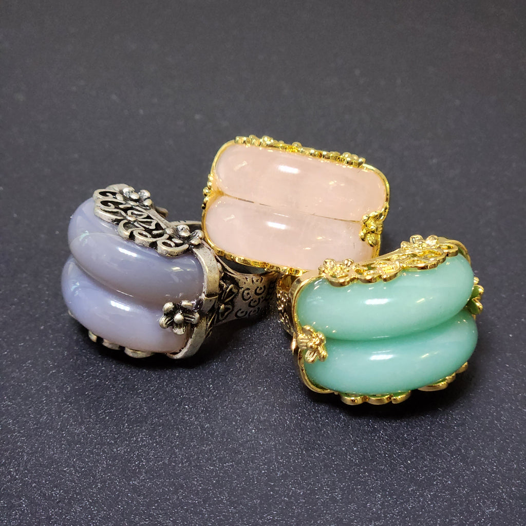 Jade twin hanbok ring butterfly band, korean hanbok accessory