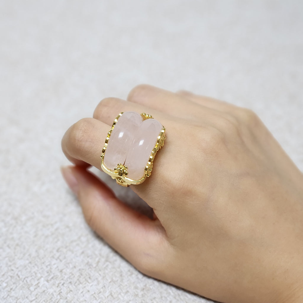 Jade twin hanbok ring butterfly band, korean hanbok accessory