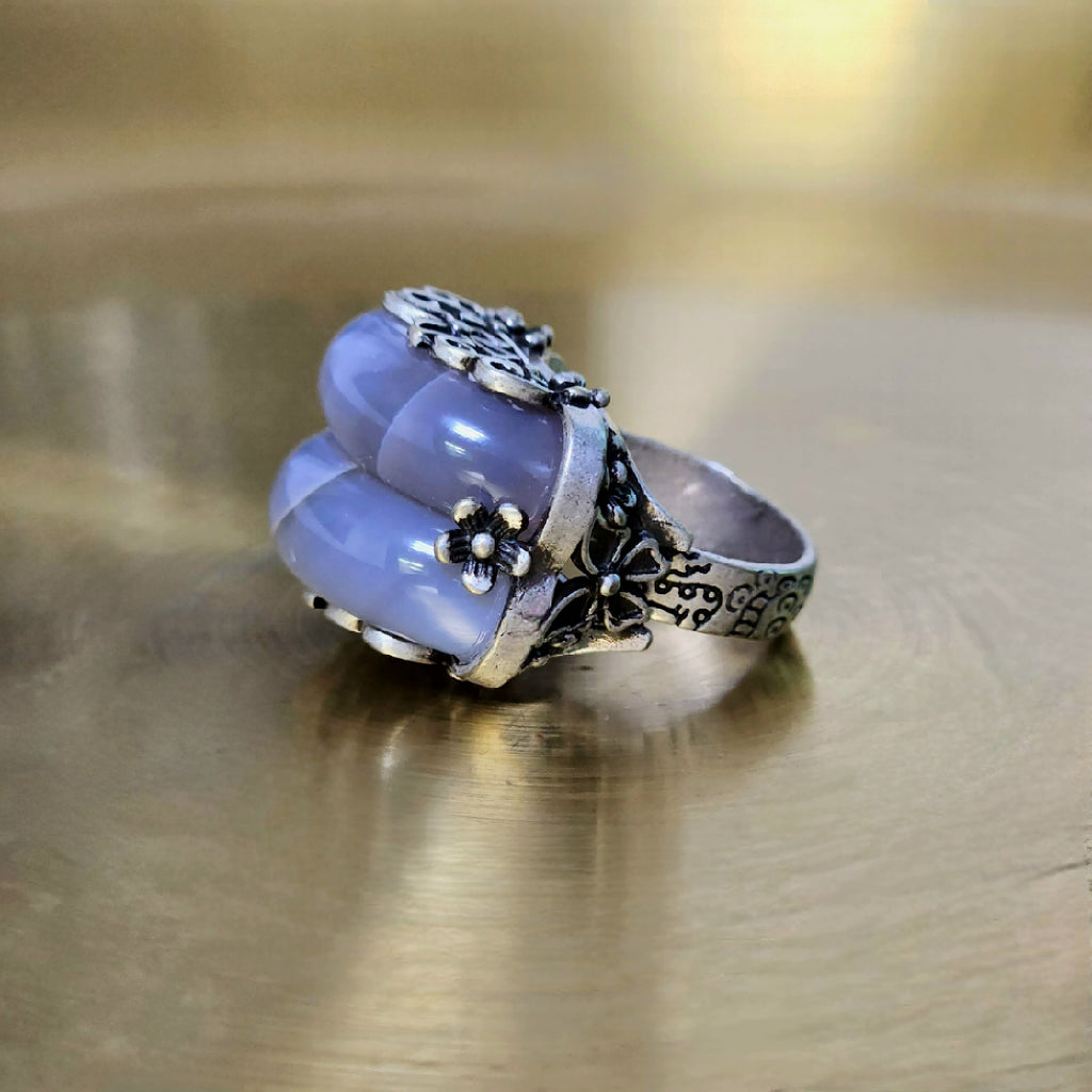 Jade twin hanbok ring butterfly band, korean hanbok accessory
