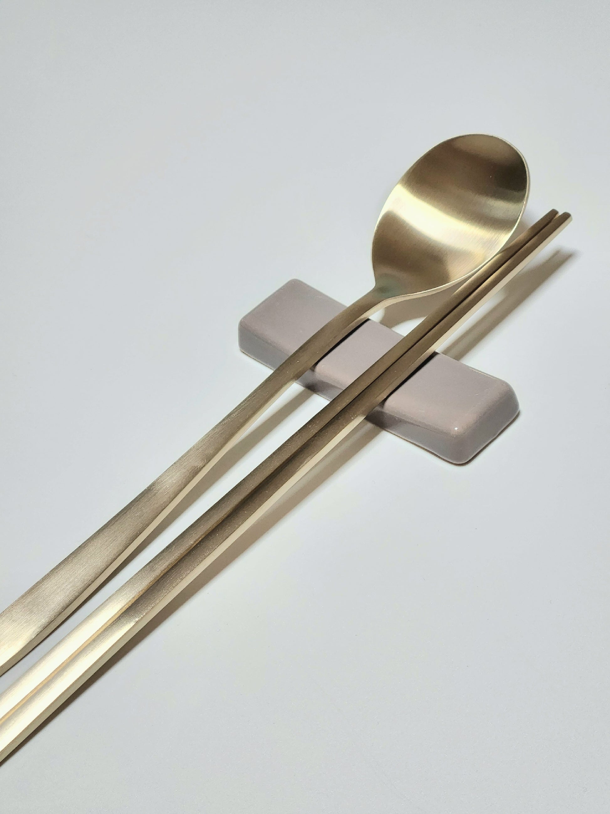 Korean brassware round spoon&chopstick set