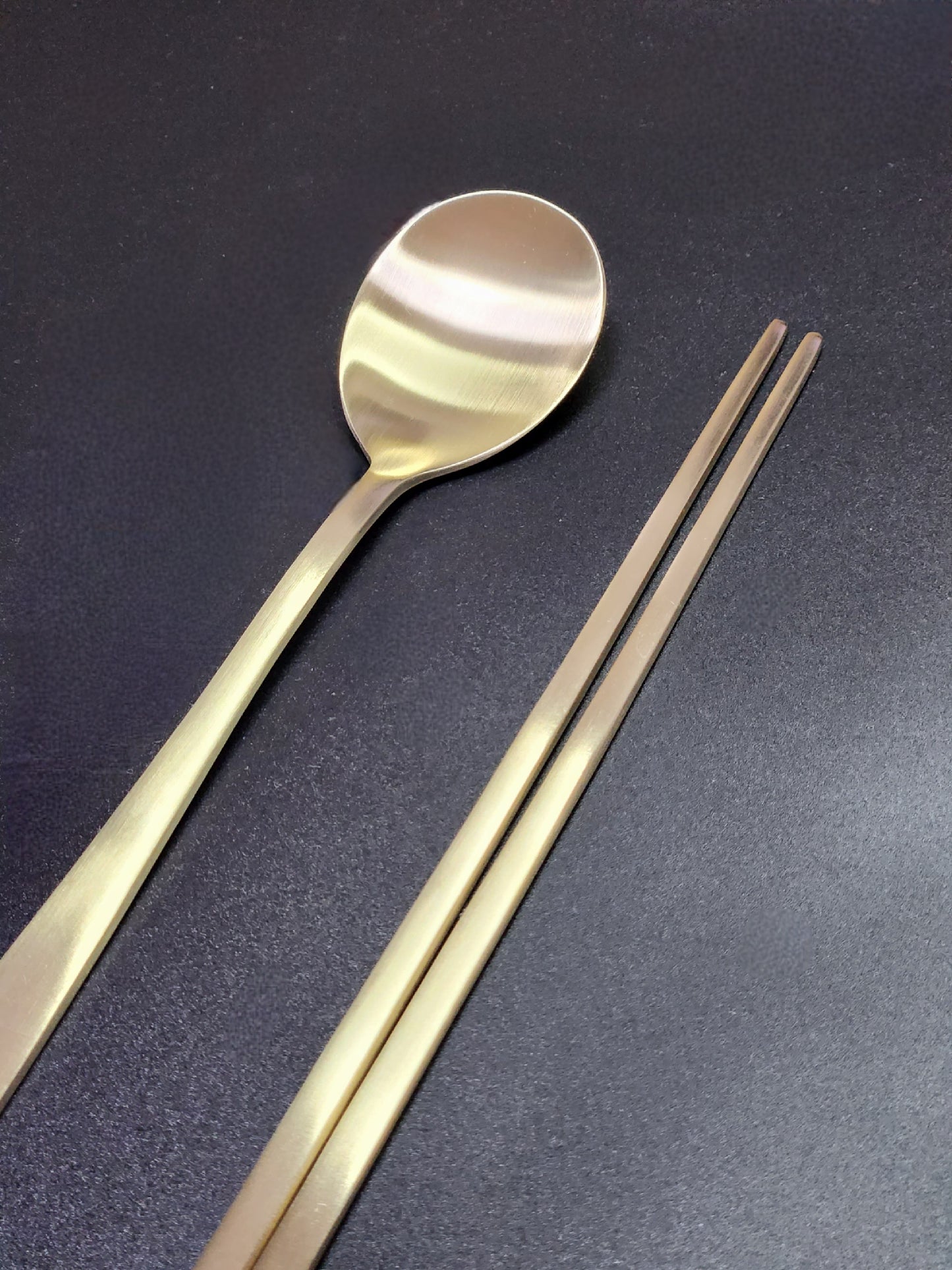 Korean brassware round spoon&chopstick set