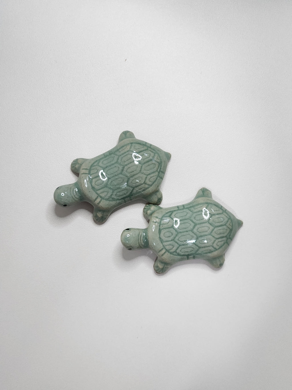 Korean Traditional Celadon Turtle Spoon and Chopsticks Rest 2P set