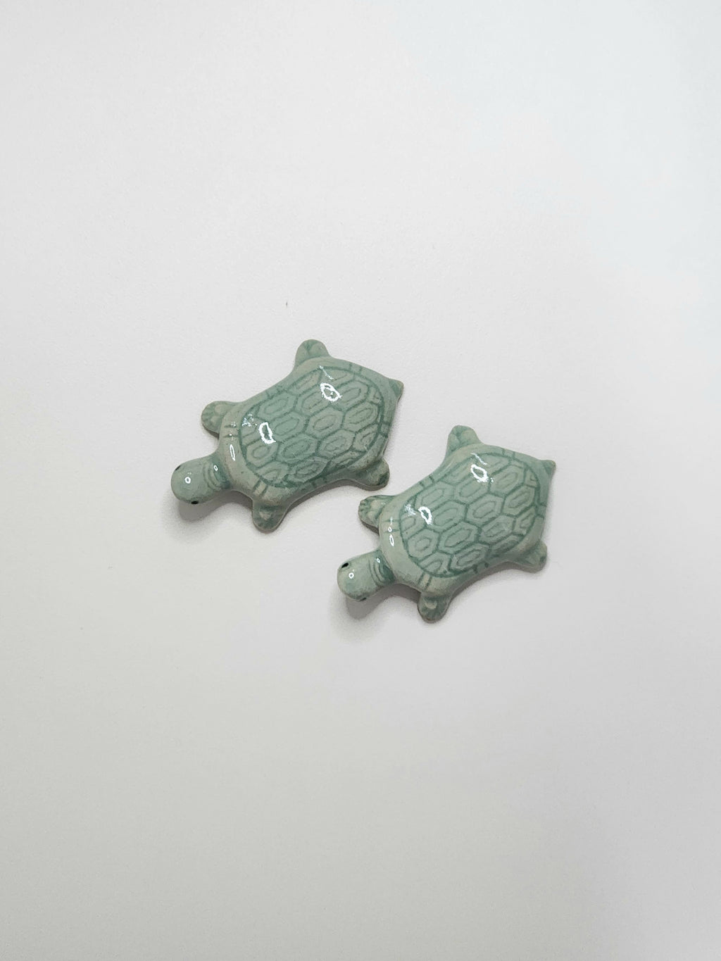 Korean Traditional Celadon Turtle Spoon and Chopsticks Rest 2P set