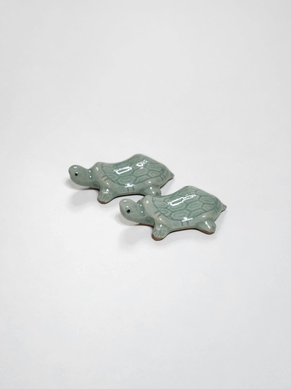 Korean Traditional Celadon Turtle Spoon and Chopsticks Rest 2P set