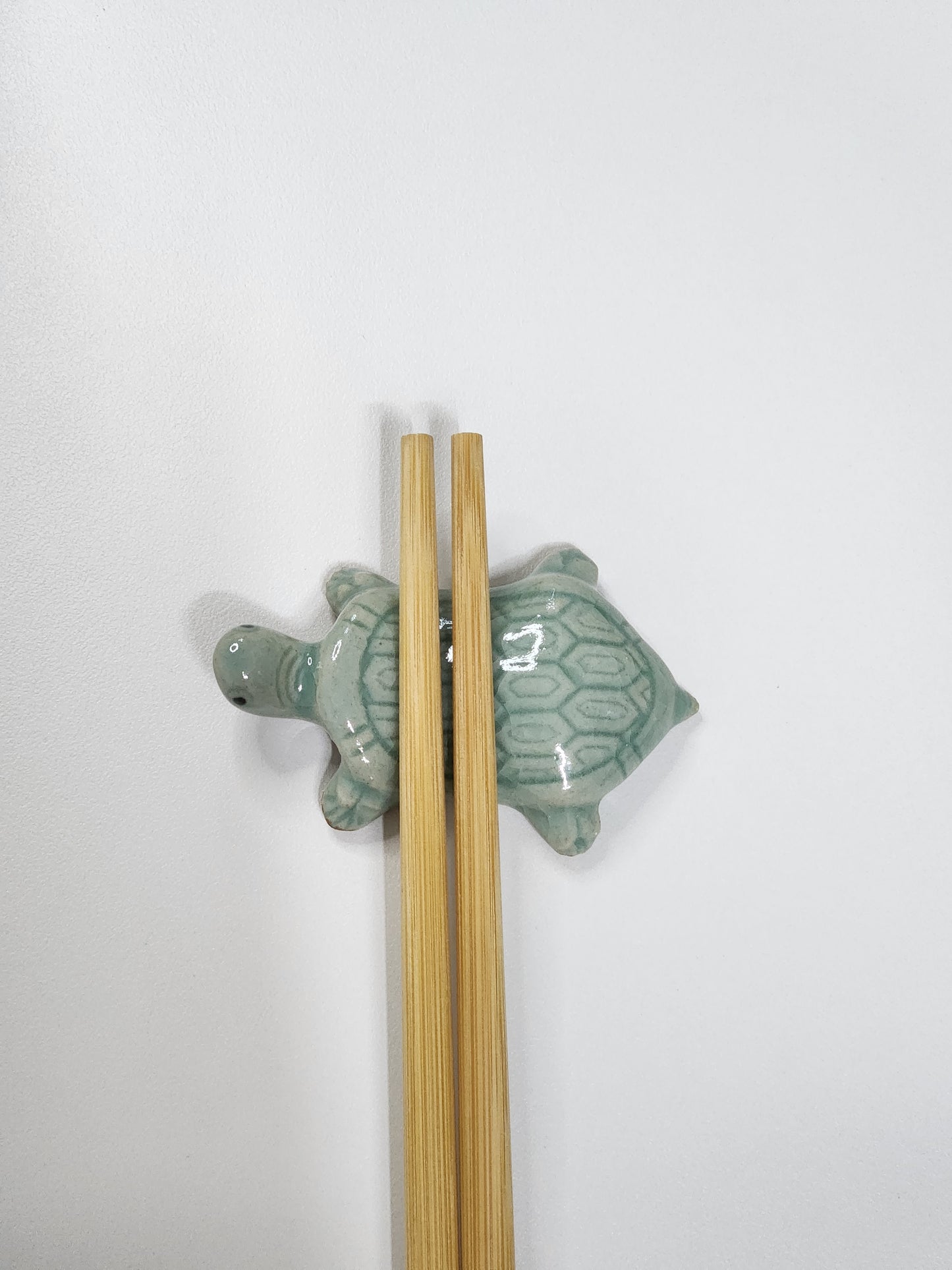 Korean Traditional Celadon Turtle Spoon and Chopsticks Rest 2P set