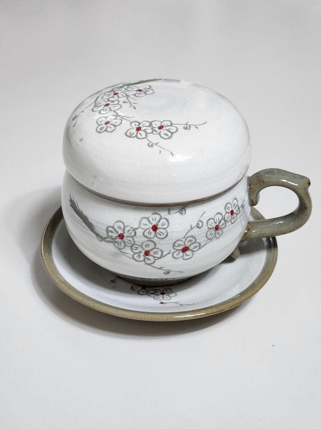 Korean plum flower tea cup & coaster