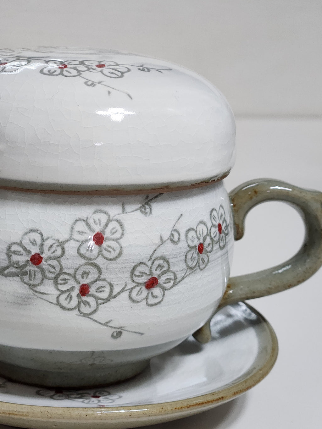 Korean plum flower tea cup & coaster