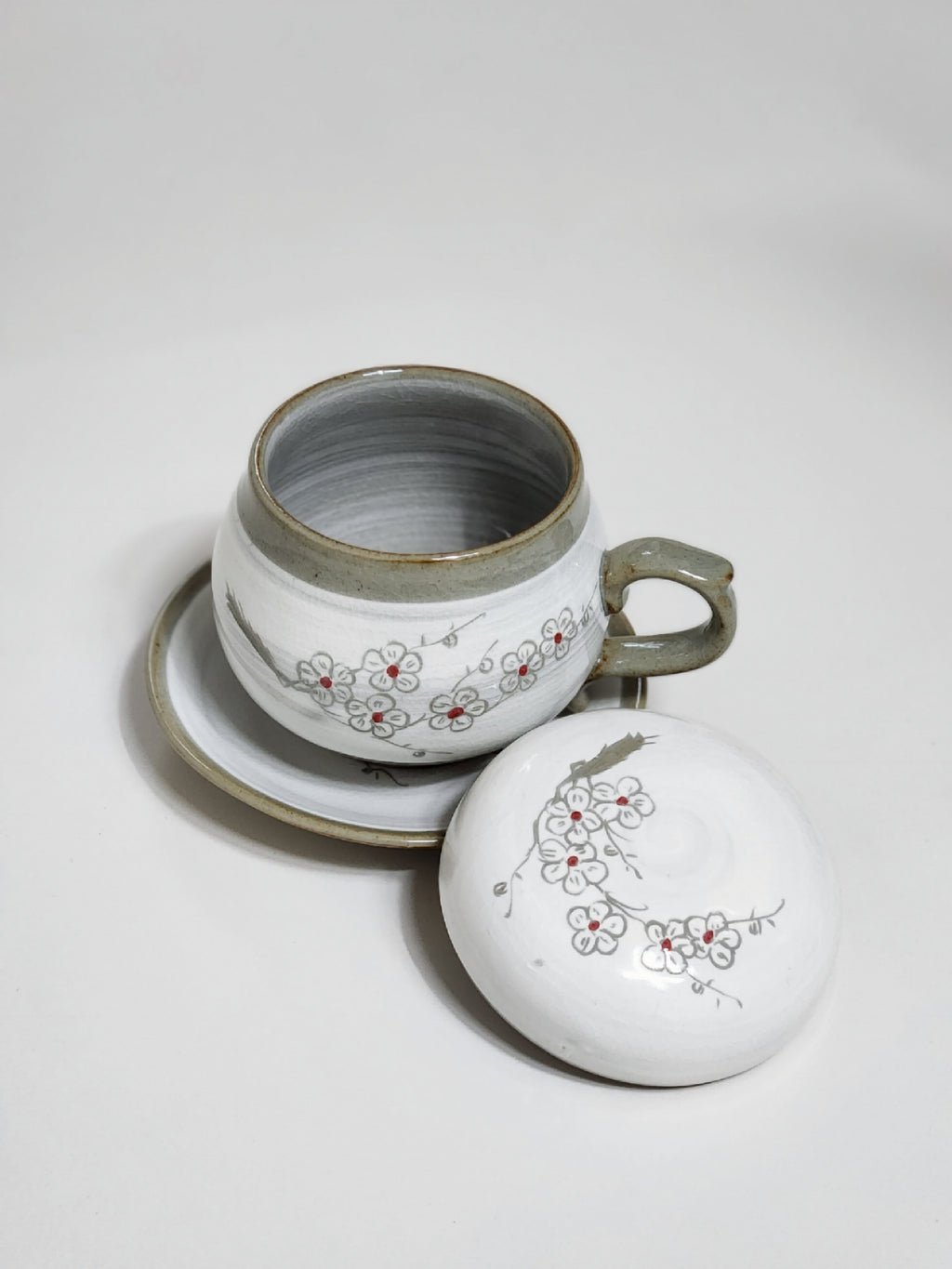 Korean plum flower tea cup & coaster