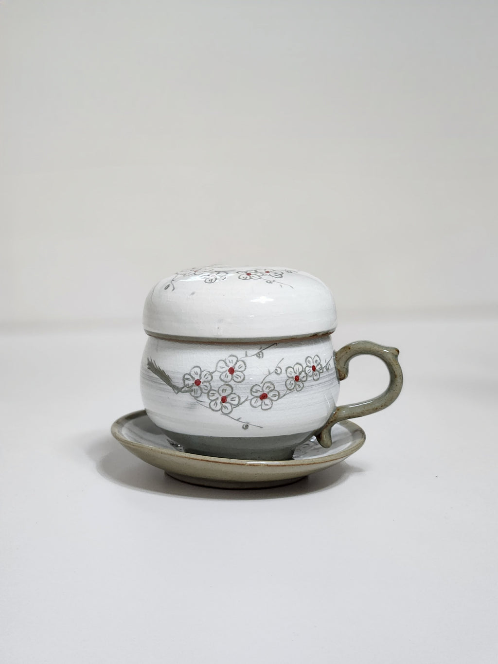 Korean plum flower tea cup & coaster