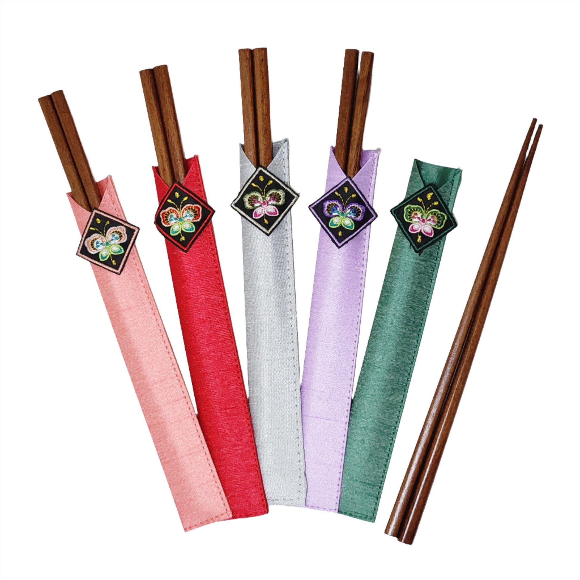 Korean wood chopsticks & cases (5 pieces in 1 set)