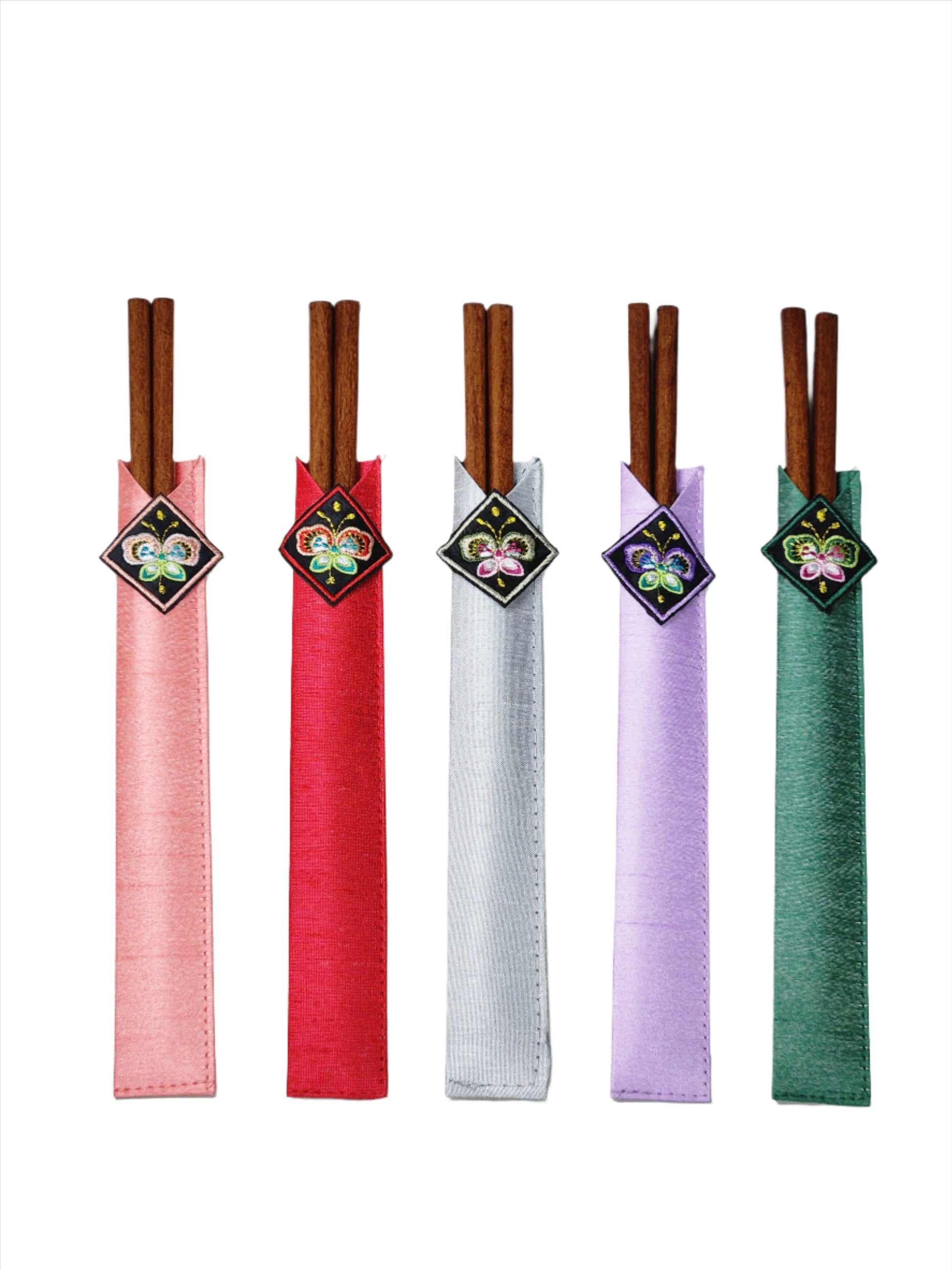 Korean wood chopsticks & cases (5 pieces in 1 set)