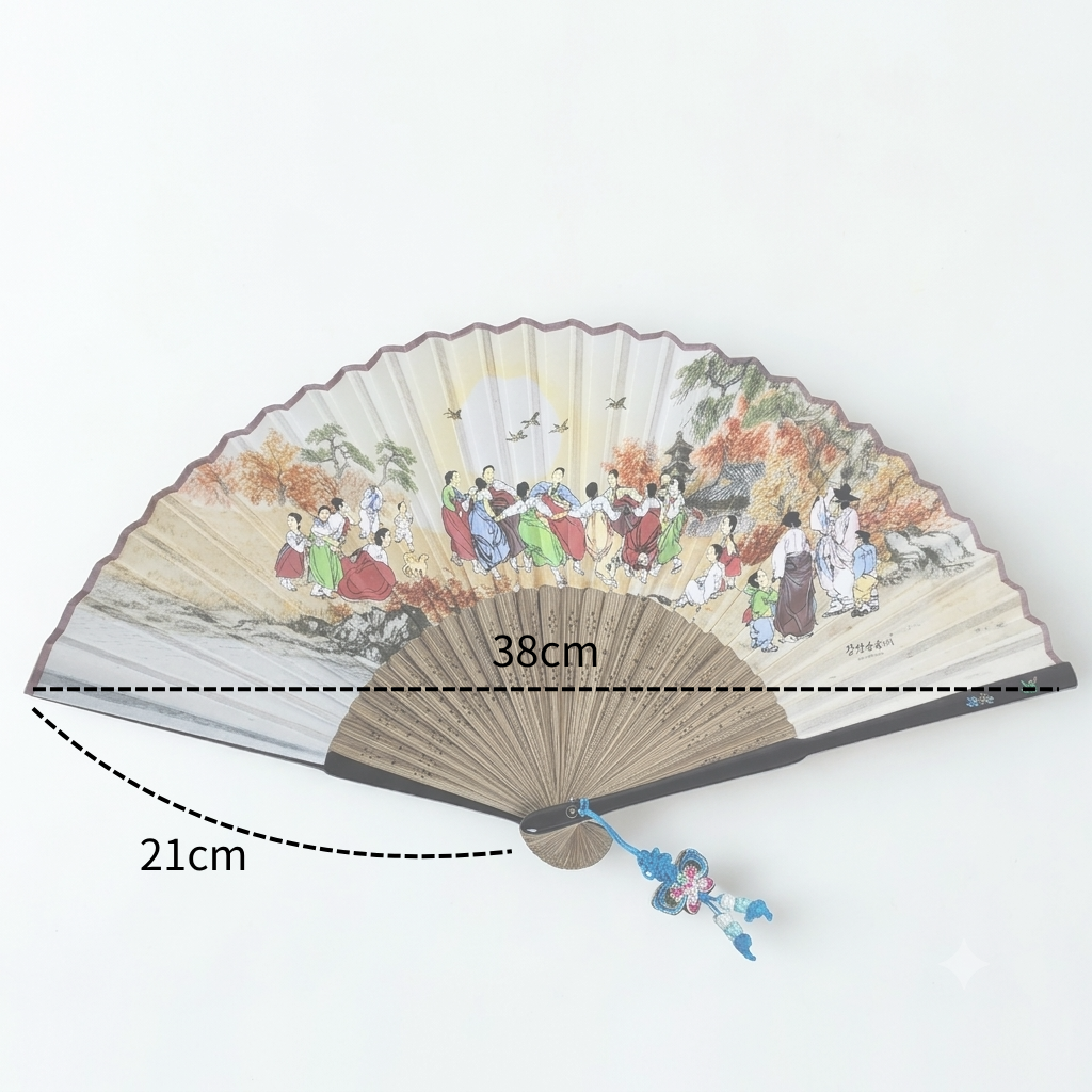 Korean traditional mother of pearl traditional fans (Ganggangsulae 강강수월래)