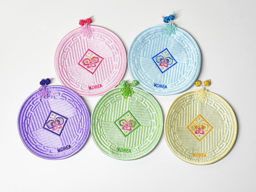 Quilted Coaster Tea Coaster Round Pastel Color (1set)