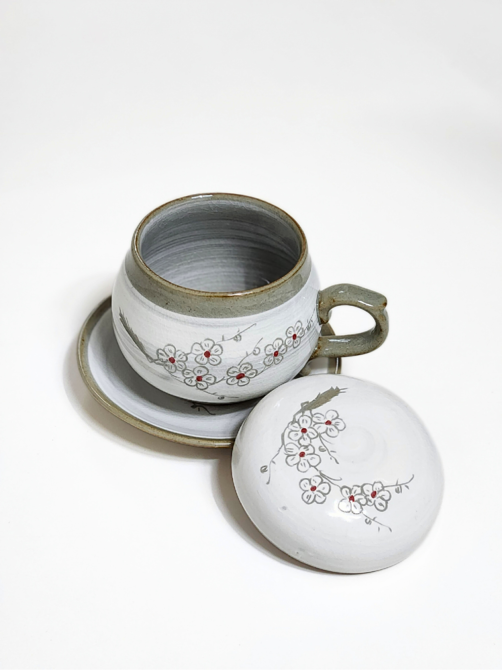 Korean plum flower tea cup & coaster