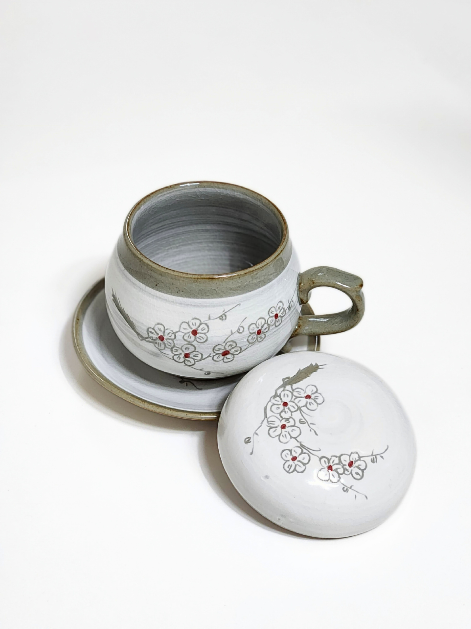 Korean plum flower tea cup & coaster