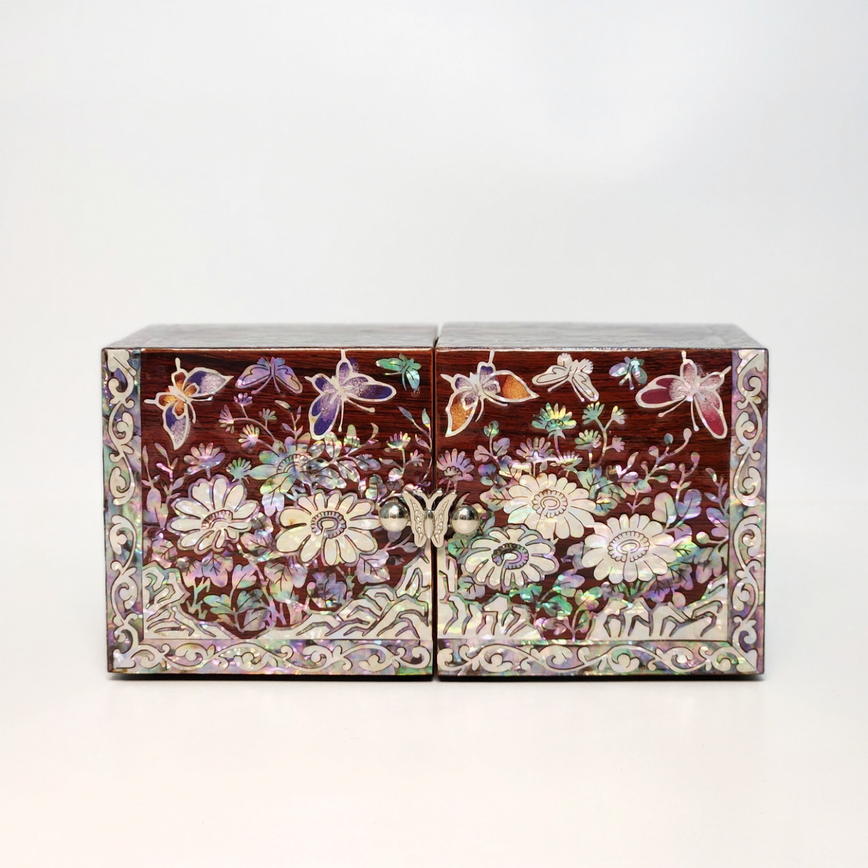 Korean Nacre hotsell Mother of Pearl Inlaid Najeonchilgi Jewelry Box Floral Storage