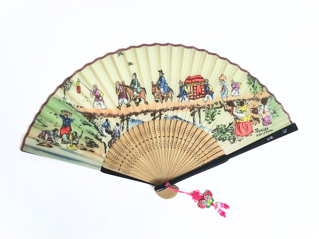 Korean traditional mother of pearl traditional fan (Marriage 결혼)