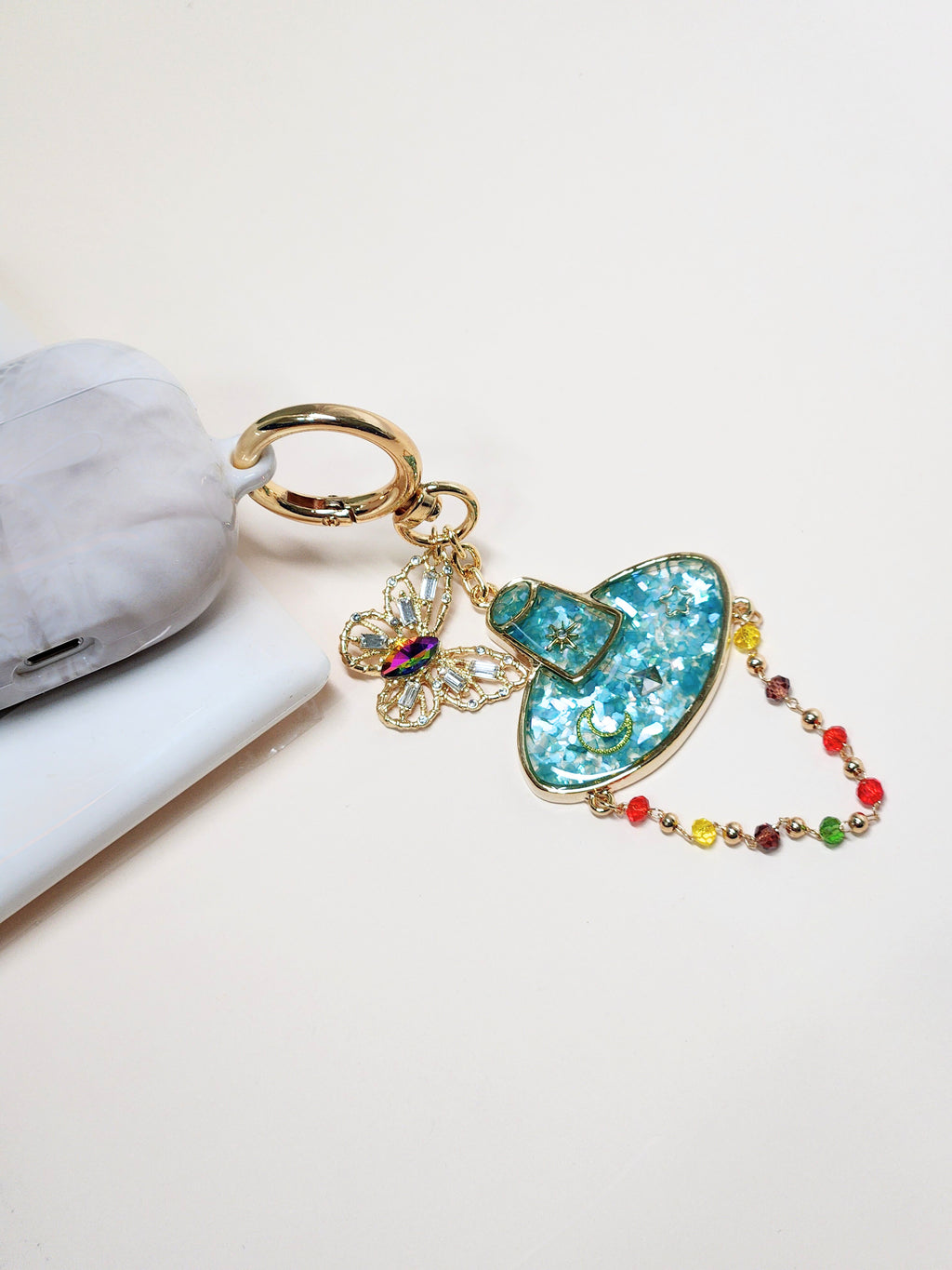 Korean Traditional Hat (갓,Gat) Mother of pearl Key Chains (5colors)