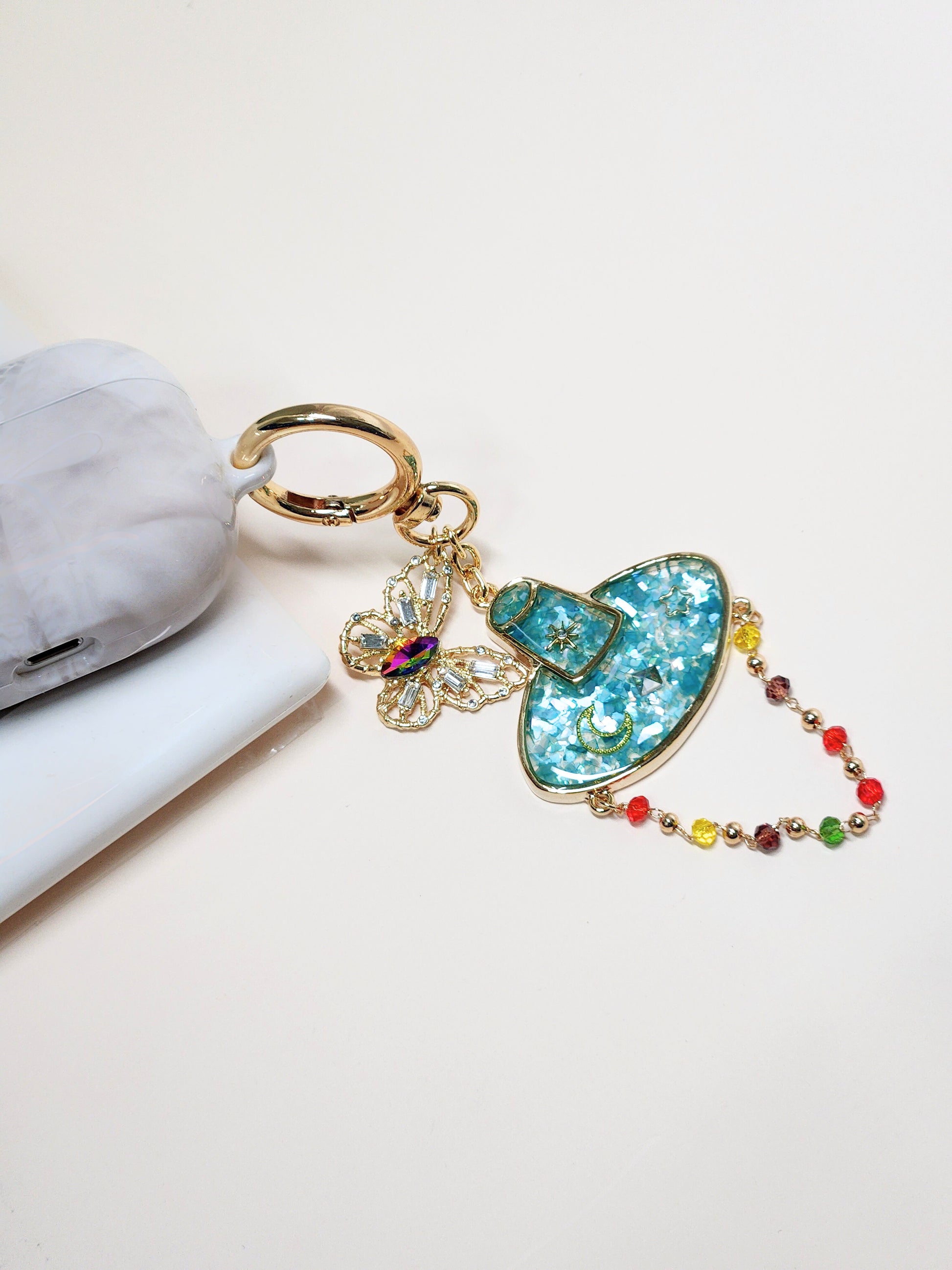 Korean Traditional Hat (갓,Gat) Mother of pearl Key Chains (5colors)