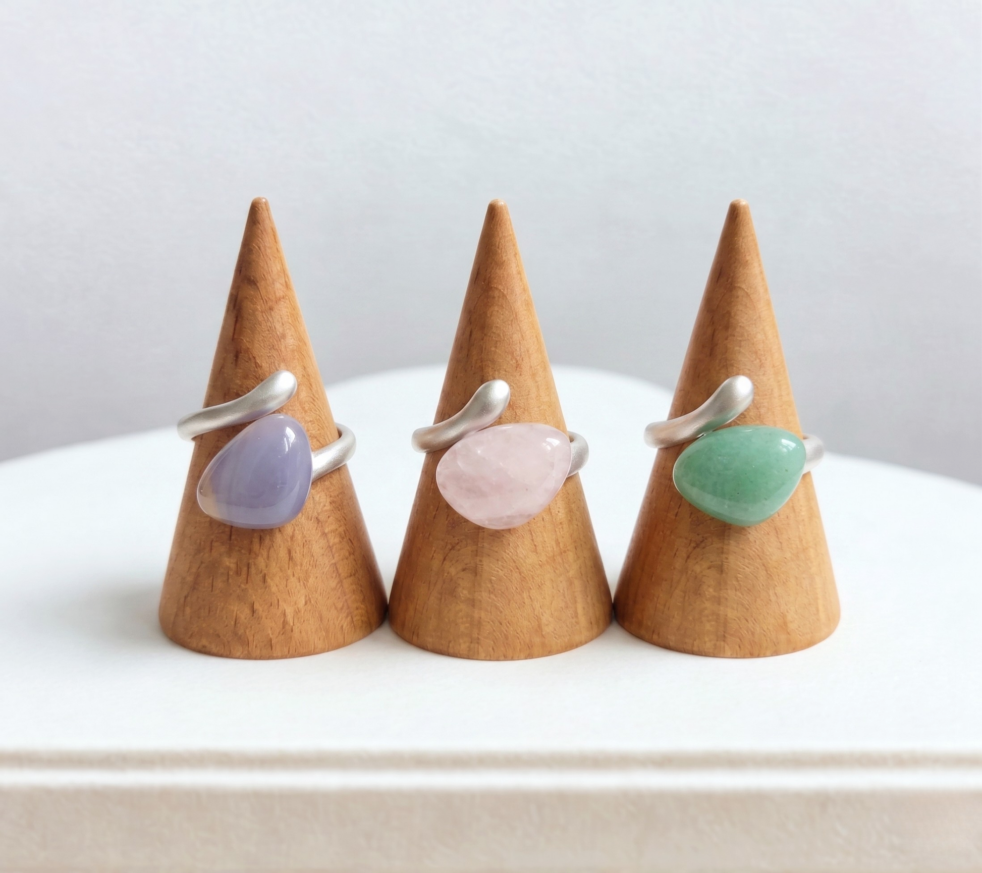 Korean Jade Hanbok Ring - Adjustable Open Band