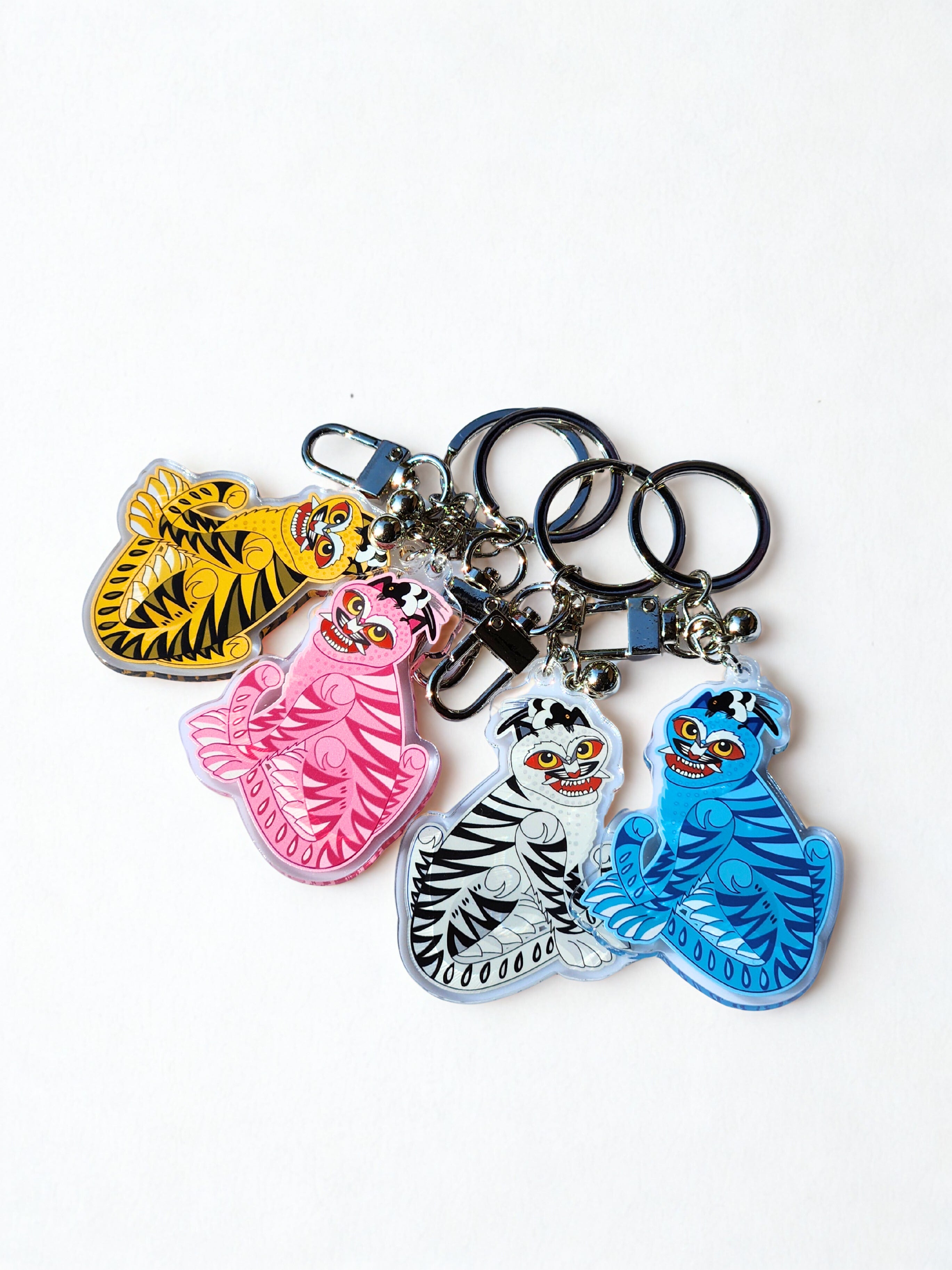 Korean Folk Art Tiger Keychains - Hojakdo, K-Culture Gift (4