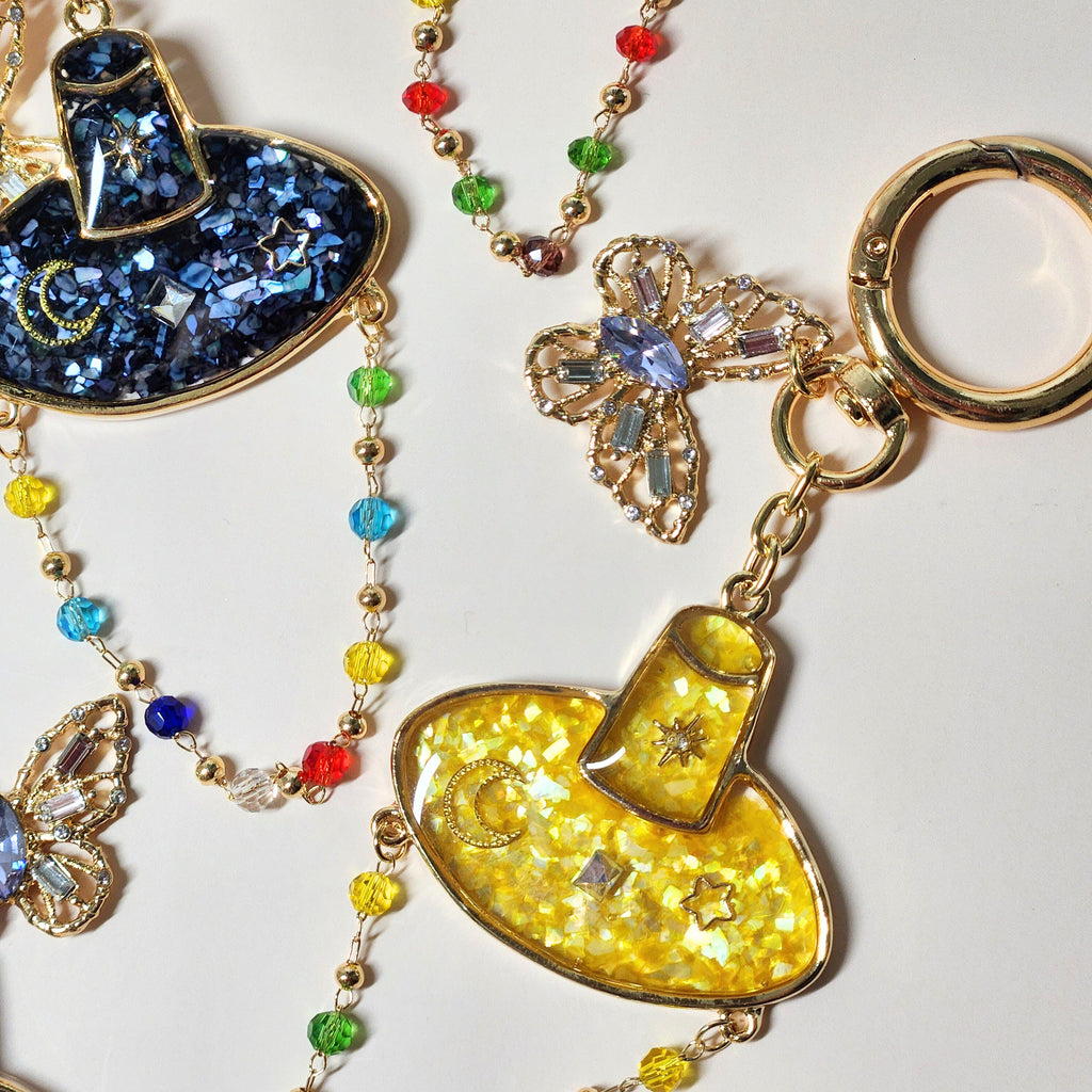 Korean Traditional Hat (갓,Gat) Mother of pearl Key Chains (5colors)