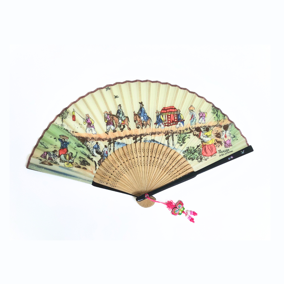 Korean traditional mother of pearl traditional fan (Marriage 결혼)