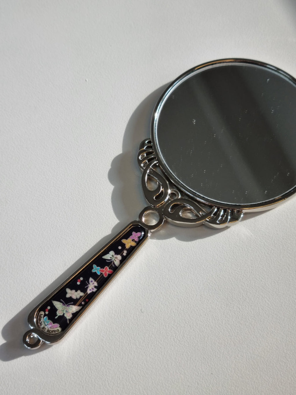 Princess black mother of pearl hand mirror