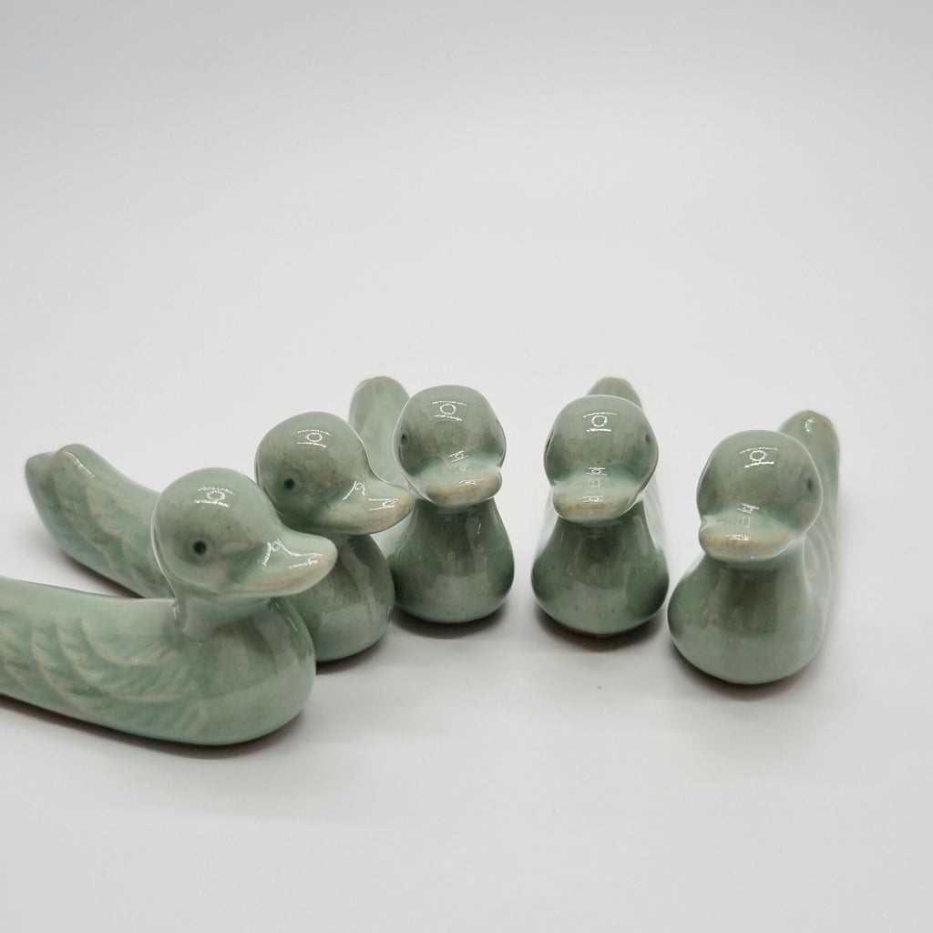 Celadon Duck Spoon, Fork, Chopsticks Rest 2P SET