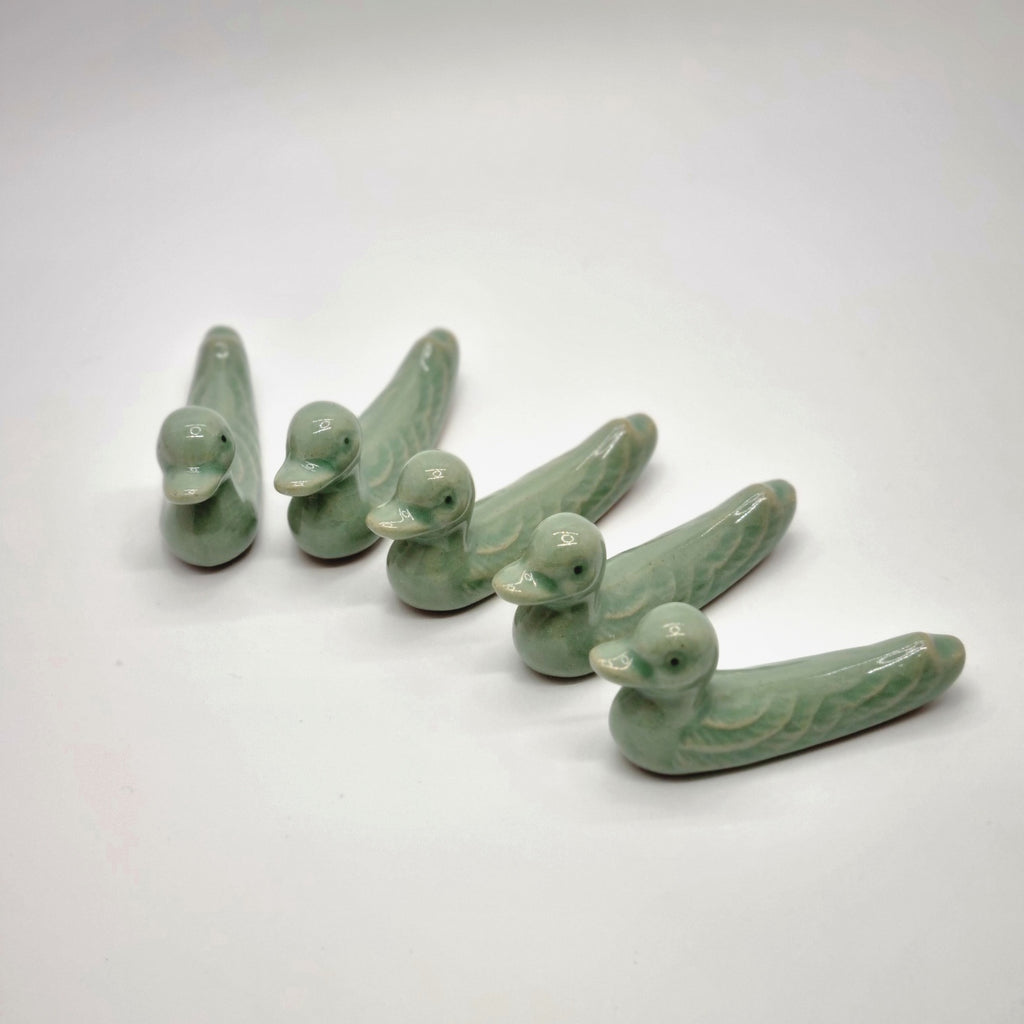 Celadon Duck Spoon, Fork, Chopsticks Rest 2P SET