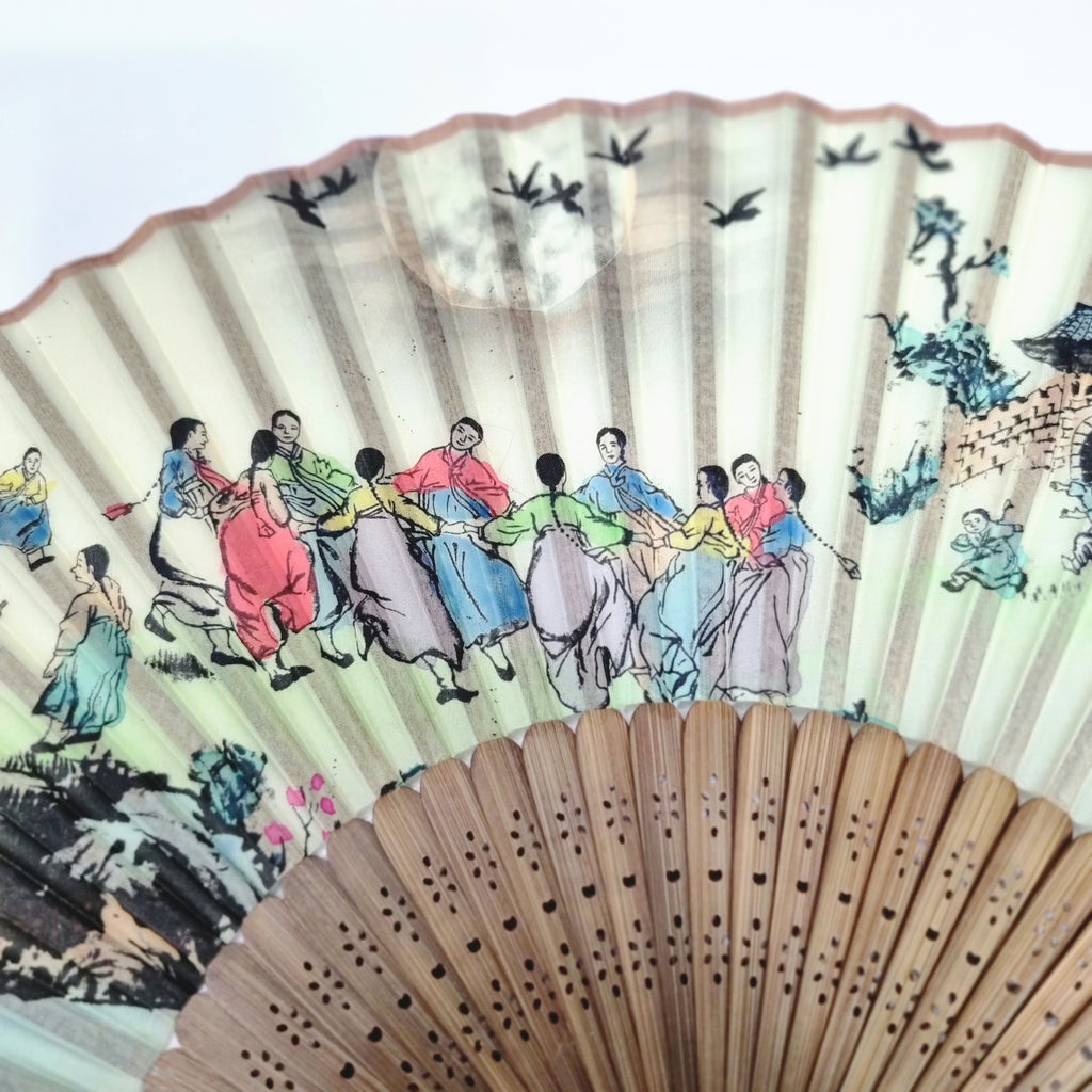 Korean traditional mother of pearl traditional fans (Ganggangsulae 강강수월래)