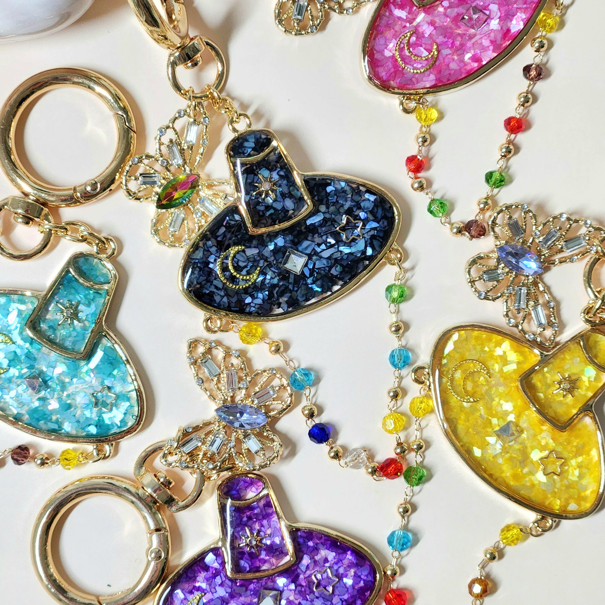 Korean Traditional Hat (갓,Gat) Mother of pearl Key Chains (5colors)