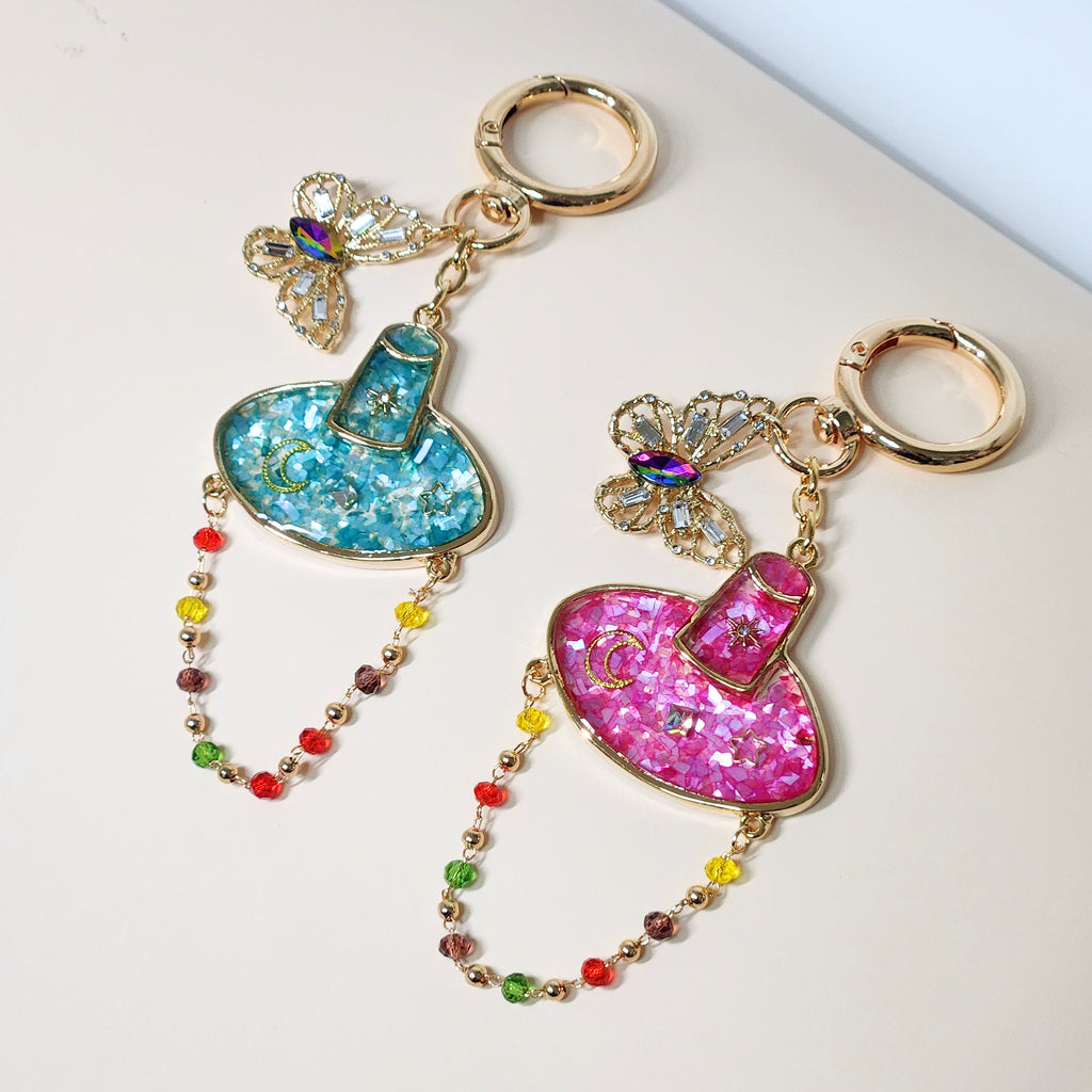 Korean Traditional Hat (갓,Gat) Mother of pearl Key Chains (5colors)